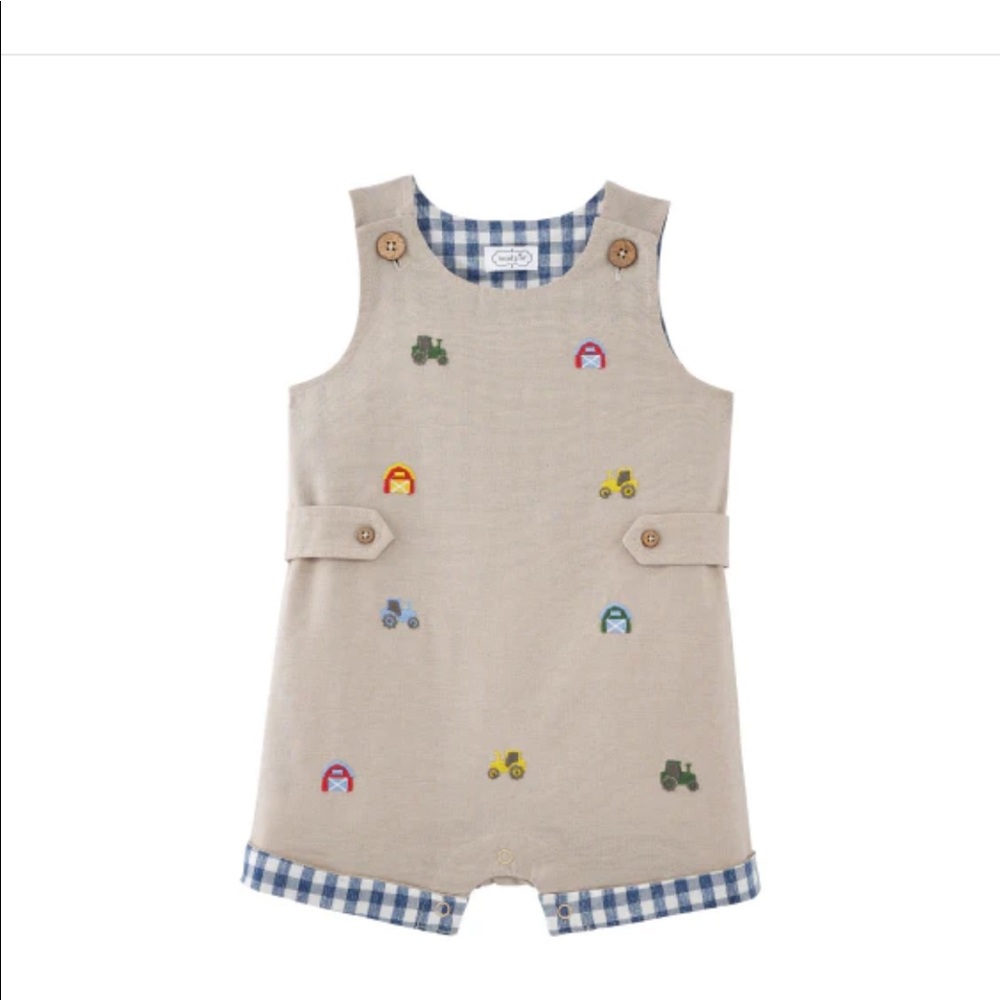 Mud Pie Baby Boy Farm Shortall